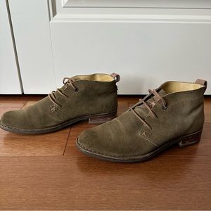 Bussola Chukka Size 39 Suede Green Lace-Up Shoes Classic Ankle Boots